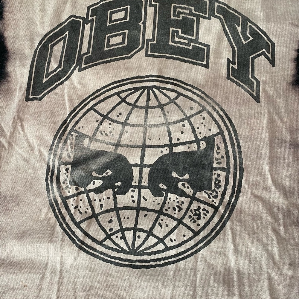 Obey Cream Tee Tie Dye with Logo Tag